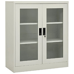 Acheter vidaXL Armoire de bureau et jardinière Gris clair 90x40x128 cm Acier