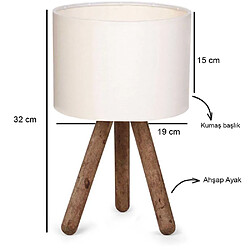 Avis Hanah Home Lampe à poser e bois et tissu Carla crème.