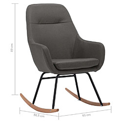 vidaXL Chaise à bascule Gris foncé Tissu pas cher