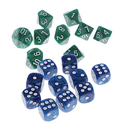 Jeu de dés numériques 20pcs Dés à Jouer Polyédriques en Plastique Pour Donjons Dragons Jeux de Société ( D6 + D10 )