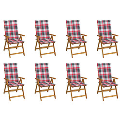 vidaXL Chaises pliables de jardin avec coussins lot de 8 Bois d'acacia 