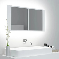 vidaXL Armoire salle de bain à miroir LED Blanc 90x12x45 cm Acrylique 