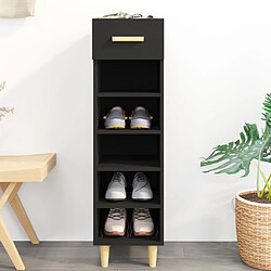 vidaXL Armoire à chaussures Noir 30x35x105 cm Bois d'ingénierie 