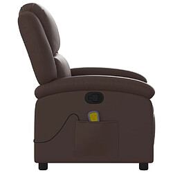 Maison Chic Fauteuil de massage inclinable,Fauteuil luxe de relaxation Marron Similicuir -MN21833 pas cher