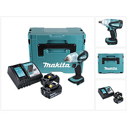 Makita DTW 251 RMJ Boulonneuse à chocs sans fil 230 Nm + Coffret de transport Makpac + 2x Batteries BL 1840 Akku 18 V 4 Ah + Chargeur rapide 