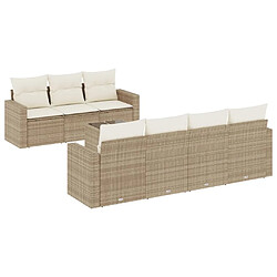 Maison Chic Salon de jardin avec coussins 8 pcs | Ensemble de Table et chaises | Mobilier d'Extérieur beige résine tressée -GKD23023