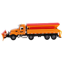 Miniature Véhicule d'ingénierie Modèle metal toy 1:50 Camion Chasse Neige - Jouet Alliage Diecast Jeux de Construction Cadeau Noël Anniversaire, Orange