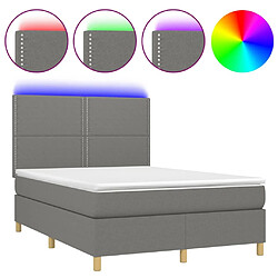 Sommier à lattes,Cadre à lattes de lit et matelas et LED pour Adulte Gris foncé 140x190 cm -MN94795