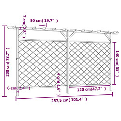 Acheter vidaXL Clôture à lattes de jardin avec pergola Bois