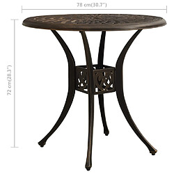 vidaXL Table de jardin Bronze 78x78x72 cm Aluminium coulé pas cher