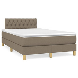 Maison Chic Lit adulte- Lit + matelas,Sommier à lattes de lit avec matelas Taupe 120x200 cm Tissu -GKD19925