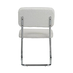 Acheter Mes Lot de 4 chaises de repas en tissu bouclette blanc - SHERPA