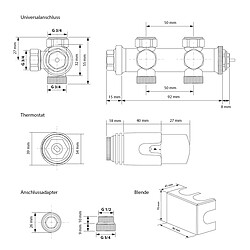 Acheter Radiateur de salle de bain LuxeBath Sahara 600 x 800 mm, Blanc, courbé avec raccord central incl. Garniture de raccordement