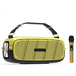 Yonis Enceinte Bluetooth Waterproof Subwoofer Portable TWS A20 Haut-Parleur de Qualité Avec Power Bank Enceinte Bluetooth Étanche Outdoor Avec Power Bank Et Appel Mains-Libres Jaune YONIS