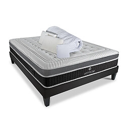 HYPSOM Pack Elégance Pack Prêt à dormir ELEGANCE 140x200 cm | Matelas Mémoire de forme + Sommier + Accessoires