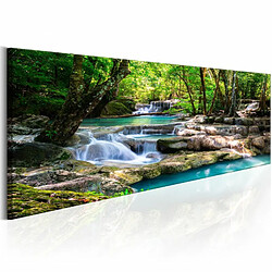 Paris Prix Tableau Imprimé Nature : Forest Waterfall 50 x 150 cm 