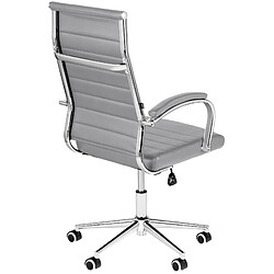 Avis Decoshop26 Fauteuil de bureau sur roulettes en synthétique gris pieds en métal aspect chromé BUR10661