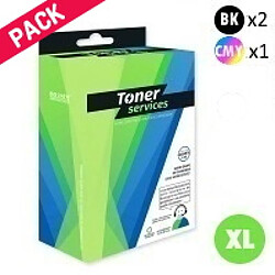 TONER SERVICES Compatible Epson T040/T041 Pack 3 cartouches 2 Noires et 1 couleurs (Peinture)