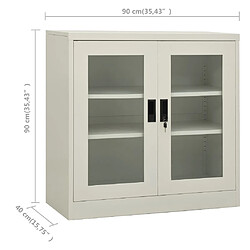 vidaXL Armoire de bureau Gris clair 90x40x90 cm Acier pas cher