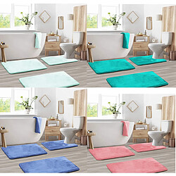 Avis LUUCOZK Tapis de bain antidérapants absorbants à séchage rapide pour salle de bain - blanc-50x80cm+40x60cm+40x50cm Forme U