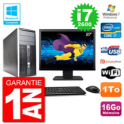 PC HP 6300 MT Ecran 27" Core i7-2600 RAM 16Go Disque 1To Graveur DVD Wifi W7 · Occasion 