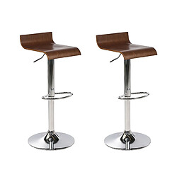 Beliani Tabouret de bar Set de 2 Bois foncé VALENCIA 