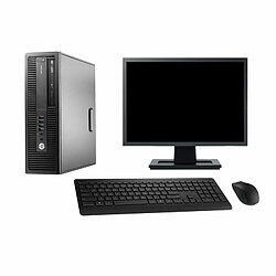 PC HP EliteDesk 800 G2 SFF Ecran 22" G4400 RAM 16Go SSD 240Go Windows 10 Wifi - Occasion