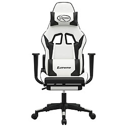 Avis Maison Chic Chaise de jeu, Chaise gaming avec repose-pied, Fauteuil gamer,Chaise de Bureau Blanc et noir Similicuir -GKD62893