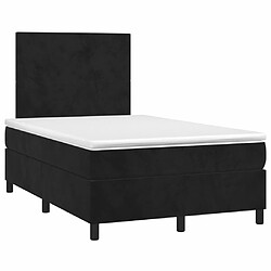 Avis Maison Chic Lit adulte - Lit + matelas + LED,Sommier à lattes de lit et matelas LED noir 120x190 cm velours -GKD28205