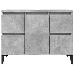 Acheter vidaXL Meuble d'évier gris béton 80x33x60 cm bois d'ingénierie