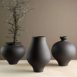 Venture Home Vase en grès Rellis 10x24 cm noir.