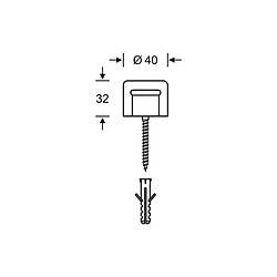 Fsb Tampon de porte ,32mm 0 38 3880,noir,Ø40mm 