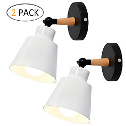 Stoex Lot de 2 Applique Murale Créative Luminaires Moderne E27 Edison Industrielle en Métal Loft Lampe Blanc, Rétro Lampe de mural Cage Métal Wall Light Salle à Manger Salon Chambre Couloir