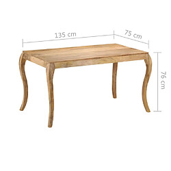 Acheter vidaXL Table de salle à manger 135x75x76 cm Bois de manguier massif