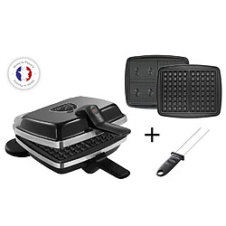 Croque-gaufre-gaufrette 2 plaques 1000w noir - 039224 - LAGRANGE 