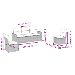 Avis vidaXL Salon de jardin avec coussins 5 pcs marron résine tressée