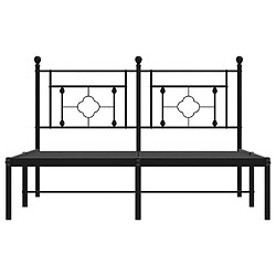 Maison Chic Cadre/structure de lit métal et tête de lit pour adulte - Lit Moderne Chambre noir 135x190 cm -MN74172 pas cher