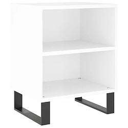 Avis vidaXL Tables de chevet 2pcs blanc brillant 40x30x50cm bois ingénierie