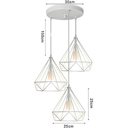 STOEX E27 Lustre Suspension industrielle, Lampe de Plafond forme Diamant 3 Lumiè pas cher