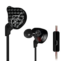 Wewoo Ecouteur Kit Mains libre pour iPhone, iPad, Galaxy, Huawei, Xiaomi, L+D1377:D1408G, HTC et autres Smart 1.2 m 3.5mm Hanging oreille en fibre de carbone Design In-Ear Style fil contrôle écouteurs,