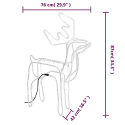 vidaXL Renne de Noël Blanc chaud 76x42x87 cm pas cher