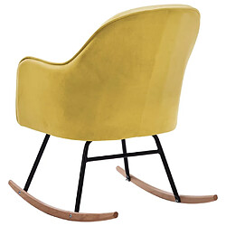 Maison Chic Chaise à bascule | Fauteuil Relax, design moderne Jaune moutarde Velours -GKD72577 pas cher