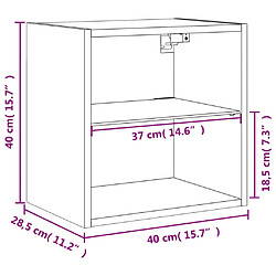 vidaXL Tables de chevet murales avec lumières LED 2 pcs sonoma gris pas cher