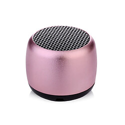 Chrono Mini haut-parleur portable Haut-parleur sans fil Bluetooth, avec microphone, coque en métal robuste, lumière LED, 5 heures de lecture, peut être associé à un son surround stéréo(Rose)