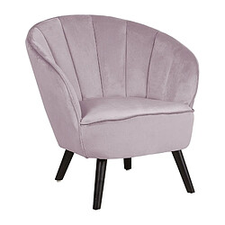 Beliani Fauteuil Velours Rose DALA