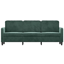 Avis Maison Chic Canapé à 3 places,Canapé droit,Sofa de Salon,Banquette Vert foncé 180 cm Velours -GKD119532