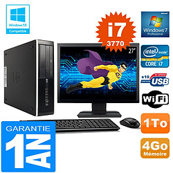 PC HP Compaq 8300 SFF Core I7-3770 Ram 4Go Disque 1 To Wifi W7 Ecran 27" - Occasion