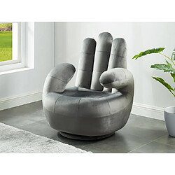 Vente-Unique Fauteuil main pivotant CATCHY en velours - Anthracite 