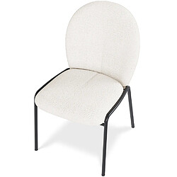 Avis ICONIK INTERIOR Chaise de salle à manger - Tapissée en tissu bouclé - Erys Blanc