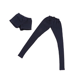 2pcs mode pantalon court pantalon court costume pour 1/6 bjd fille poupées bleu foncé pas cher